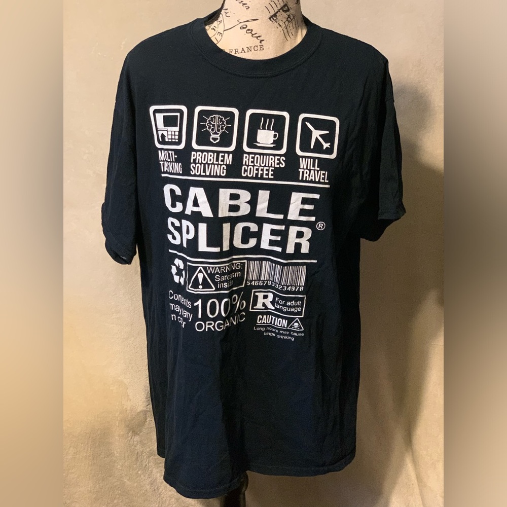 Cable Splicer Black L T Shirt